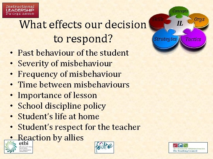 Concepts What effects our decision to respond? • • • Past behaviour of the