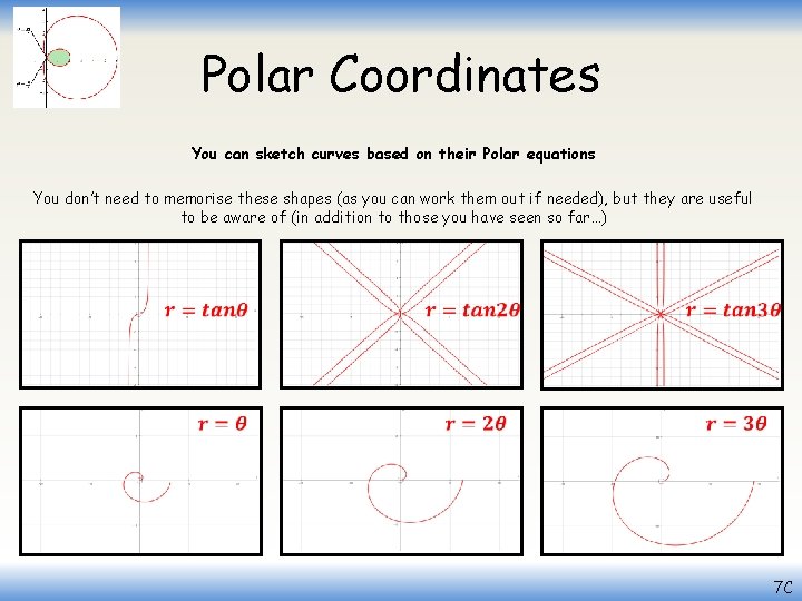 Polar Coordinates You can sketch curves based on their Polar equations You don’t need