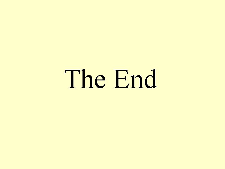The End 