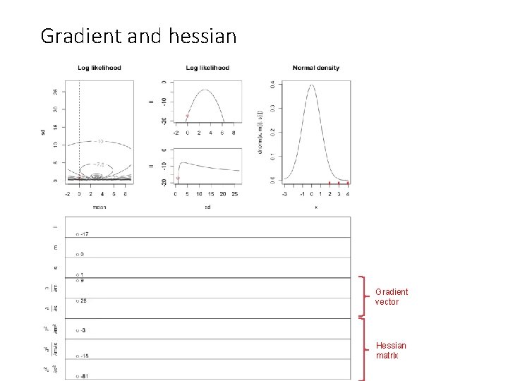 Gradient and hessian Gradient vector Hessian matrix 