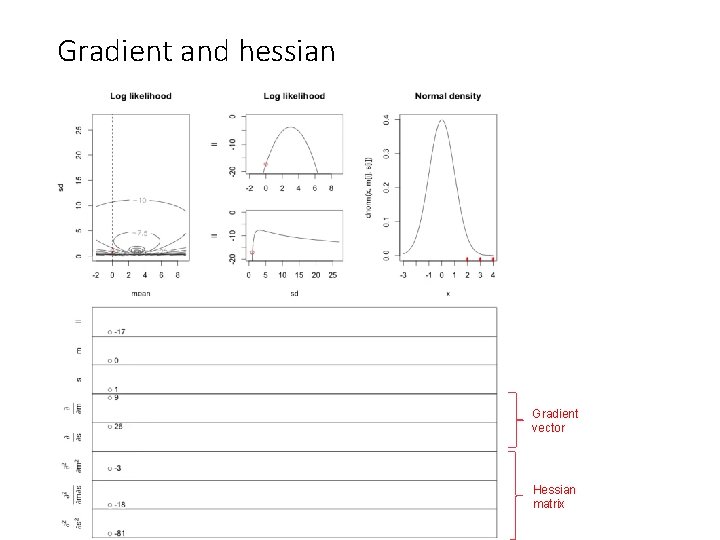 Gradient and hessian Gradient vector Hessian matrix 
