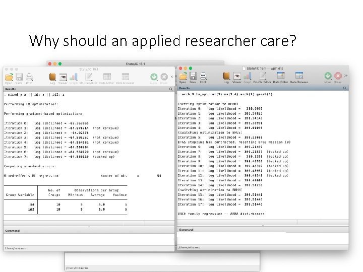 Why should an applied researcher care? 