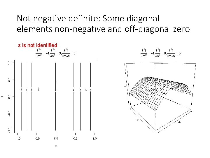 Not negative definite: Some diagonal elements non-negative and off-diagonal zero s is not identified