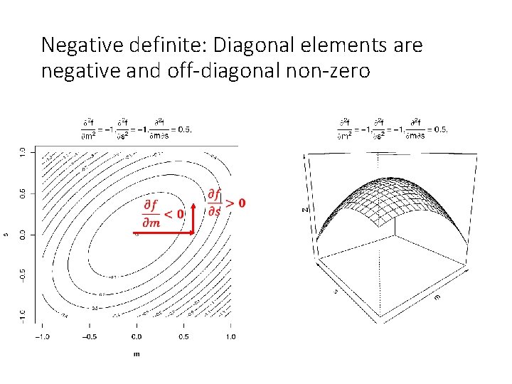 Negative definite: Diagonal elements are negative and off-diagonal non-zero 