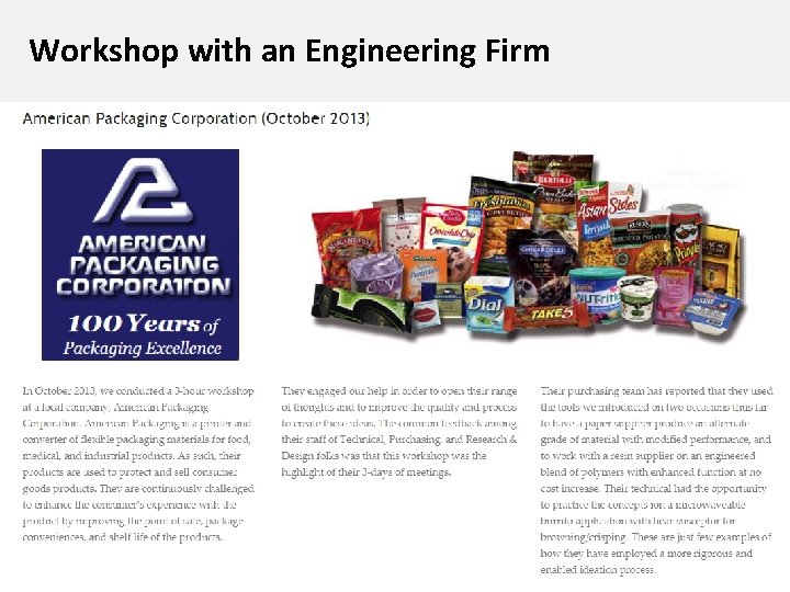 Workshop with an Engineering Firm 