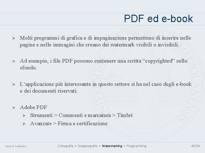 PDF ed e-book Ø Molti programmi di grafica e di impaginazione permettono di inserire PDF ed e-book Ø Molti programmi di grafica e di impaginazione permettono di inserire
