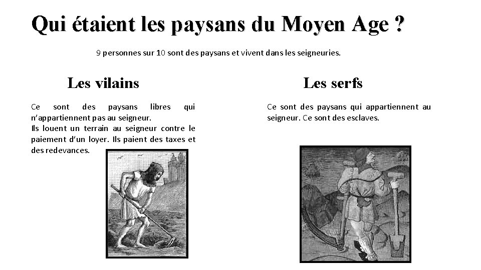 Qui étaient les paysans du Moyen Age ? 9 personnes sur 10 sont des