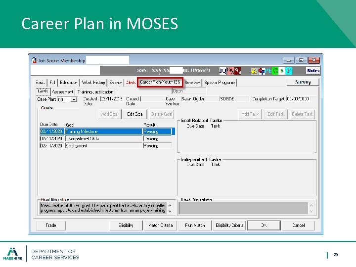 Career Plan in MOSES 29 