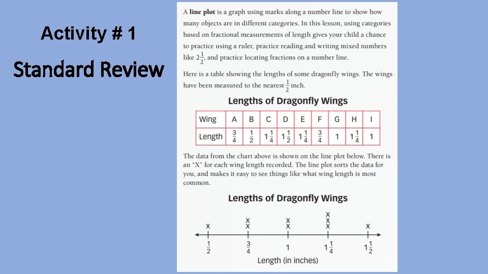 Activity # 1 Standard Review 