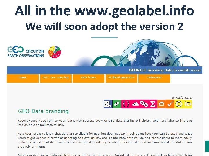 All in the www. geolabel. info We will soon adopt the version 2 