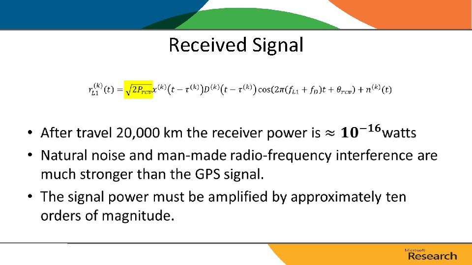 Received Signal • Received Signal •