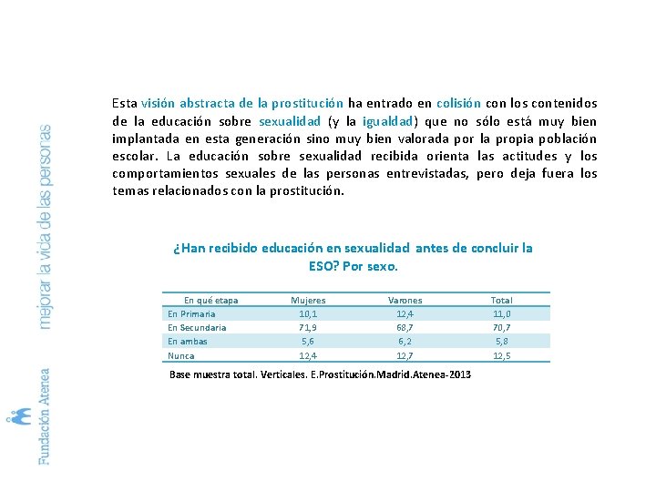 Esta visión abstracta de la prostitución ha entrado en colisión con los contenidos de