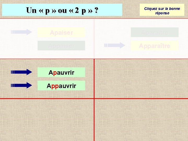 Un « p » ou « 2 p » ? Cliquez sur la bonne