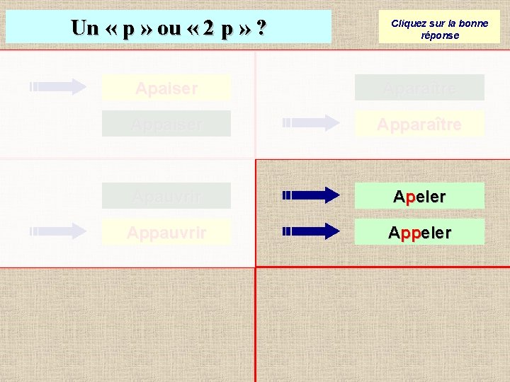 Un « p » ou « 2 p » ? Cliquez sur la bonne