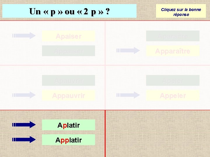 Un « p » ou « 2 p » ? Cliquez sur la bonne