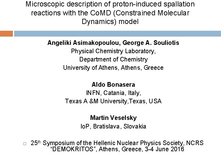 Microscopic description of proton-induced spallation reactions with the Co. MD (Constrained Molecular Dynamics) model