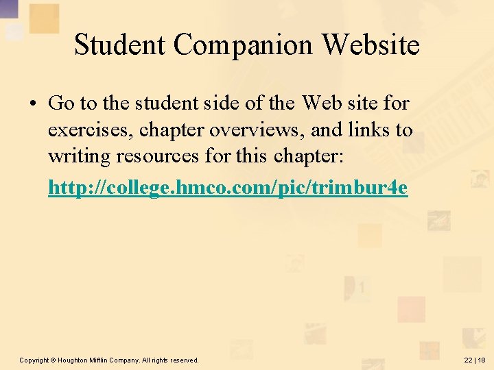 Student Companion Website • Go to the student side of the Web site for
