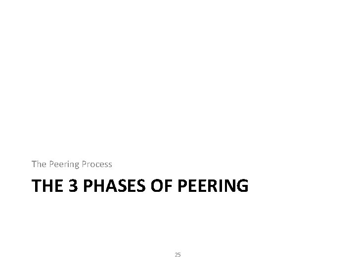 The Peering Process THE 3 PHASES OF PEERING 25 