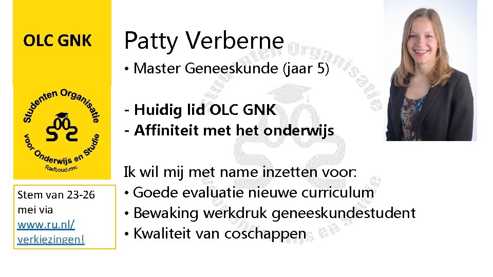 OLC GNK Patty Verberne • Master Geneeskunde (jaar 5) - Huidig lid OLC GNK