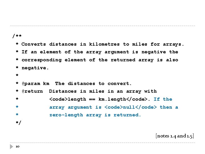 /** * Converts distances in kilometres to miles for arrays. * If an element /** * Converts distances in kilometres to miles for arrays. * If an element