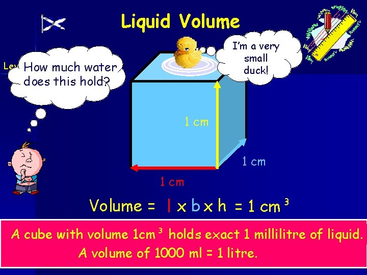 Liquid Volume I’m a very small duck! Level. How 2 much water does this