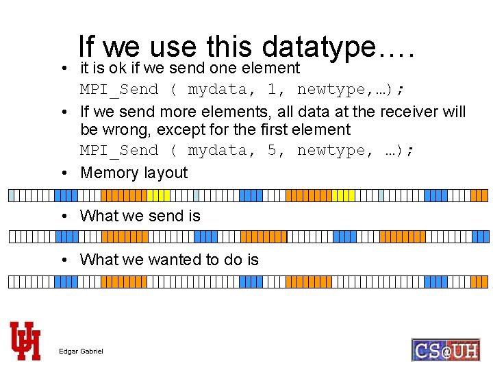 If we use this datatype…. • it is ok if we send one element