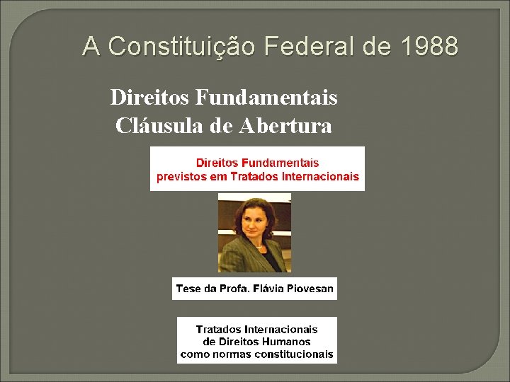 A Constituição Federal de 1988 Direitos Fundamentais Cláusula de Abertura 