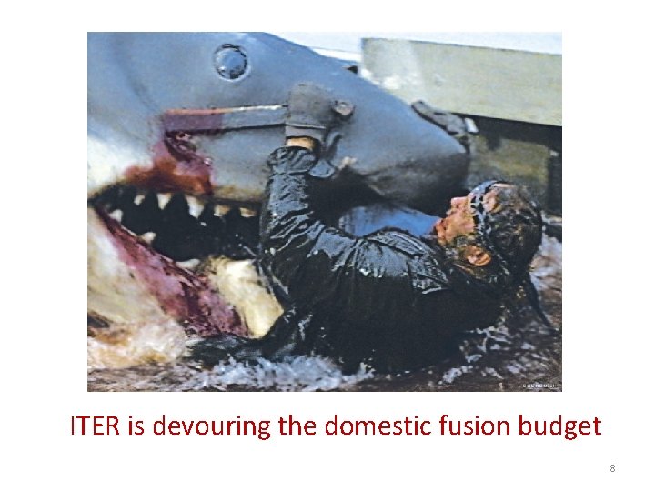 ITER is devouring the domestic fusion budget 8 ITER is devouring the domestic fusion budget 8