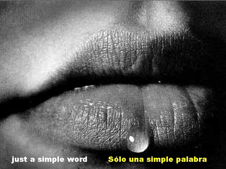 just a simple word Sólo una simple palabra 