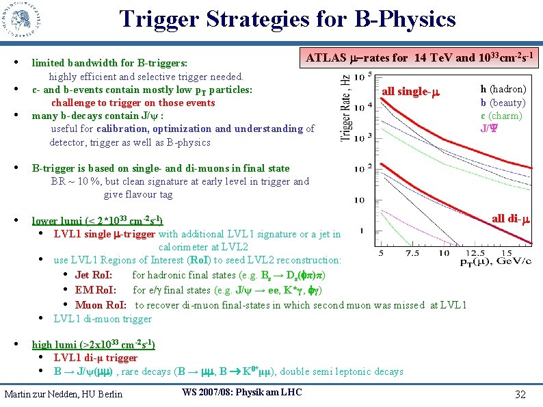 Trigger Strategies for B-Physics • • • ATLAS -rates for 14 Te. V and