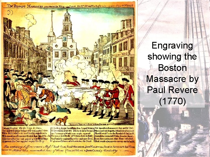 Engraving showing the Boston Massacre by Paul Revere (1770) 