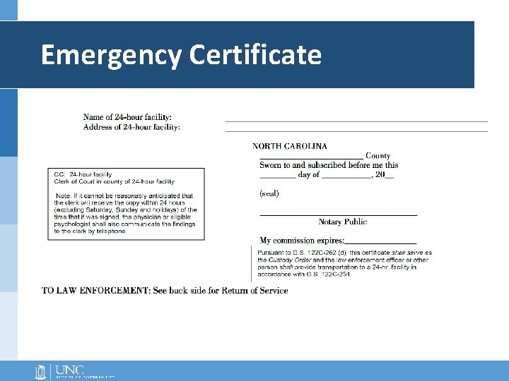Emergency Certificate Emergency Certificate