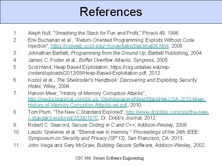 References 1. 2. 3. 4. 5. 6. 7. 8. 9. 10. 11. Aleph Null,