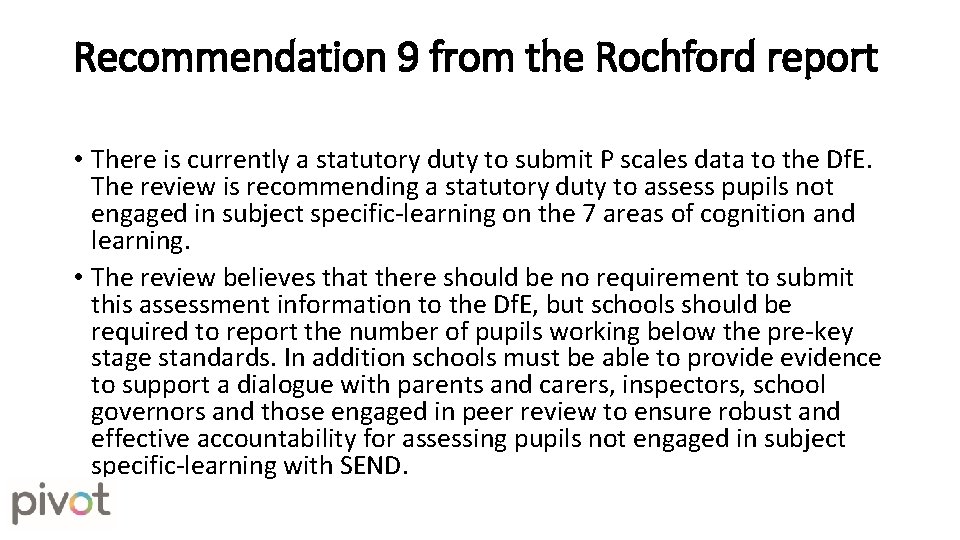 Recommendation 9 from the Rochford report • There is currently a statutory duty to Recommendation 9 from the Rochford report • There is currently a statutory duty to
