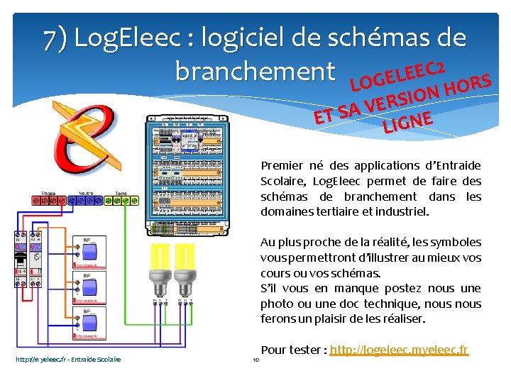 7) Log. Eleec : logiciel de schémas de branchement LOGELEEC 2 ORS H N