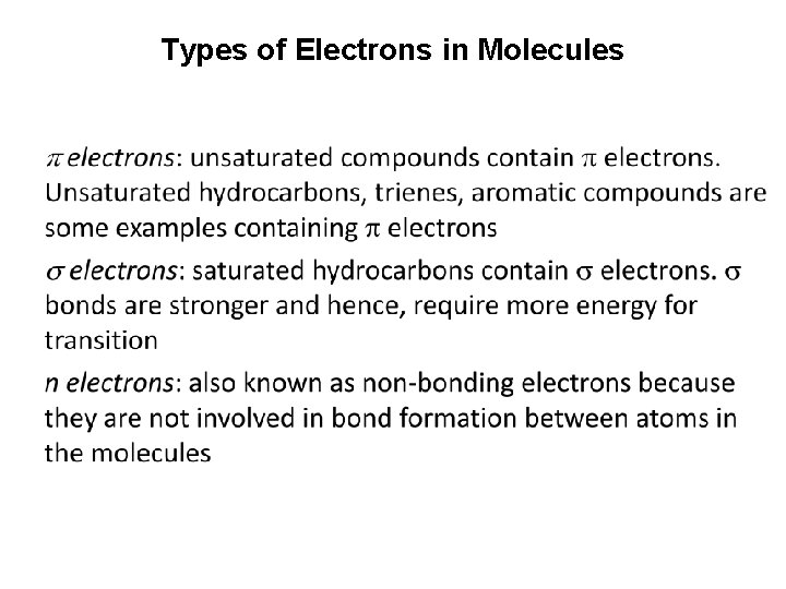 Types of Electrons in Molecules 