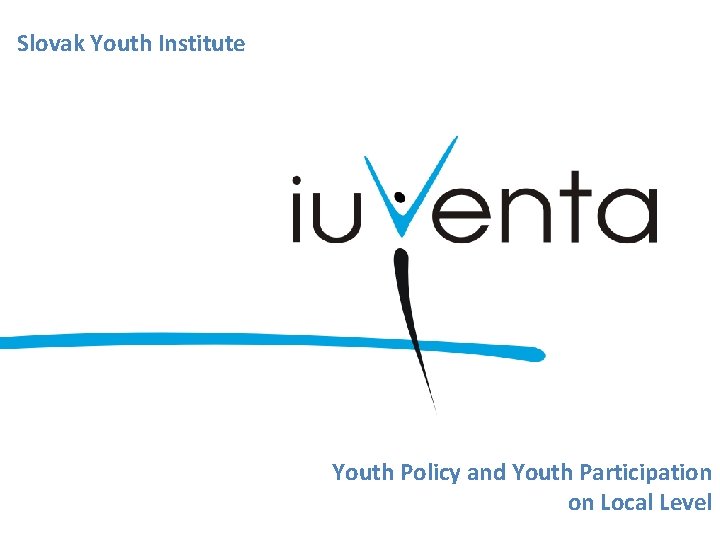 Slovak Youth Institute Youth Policy and Youth Participation on Local Level 