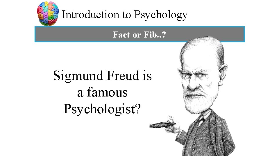 Introduction to Psychology Fact or Fib. . ? Sigmund Freud is a famous Psychologist?