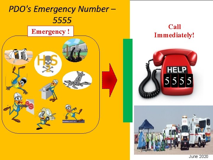 PDO's Number – of incident Main. Emergency contractor name – LTI# - Date 5555