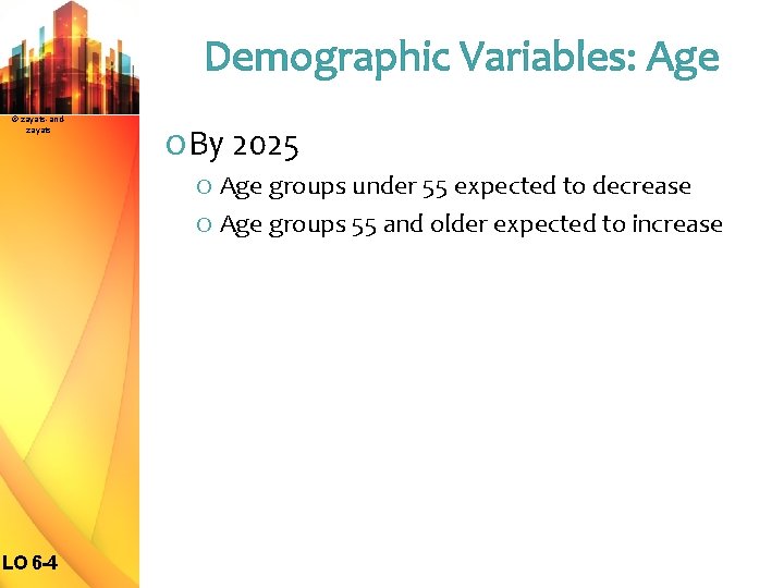 Demographic Variables: Age © zayats-andzayats O By 2025 O Age groups under 55 expected