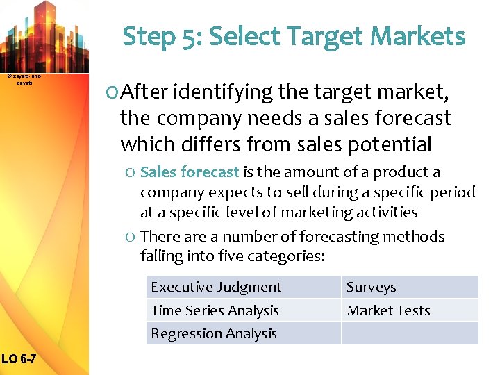 Step 5: Select Target Markets © zayats-andzayats O After identifying the target market, the