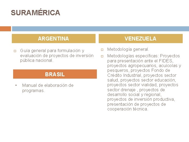 SURAMÉRICA ARGENTINA Guía general para formulación y evaluación de proyectos de inversión pública nacional.