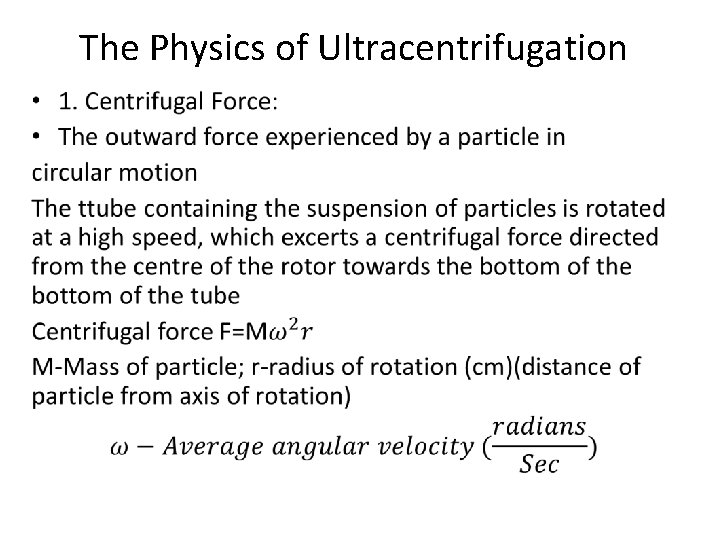 The Physics of Ultracentrifugation • 