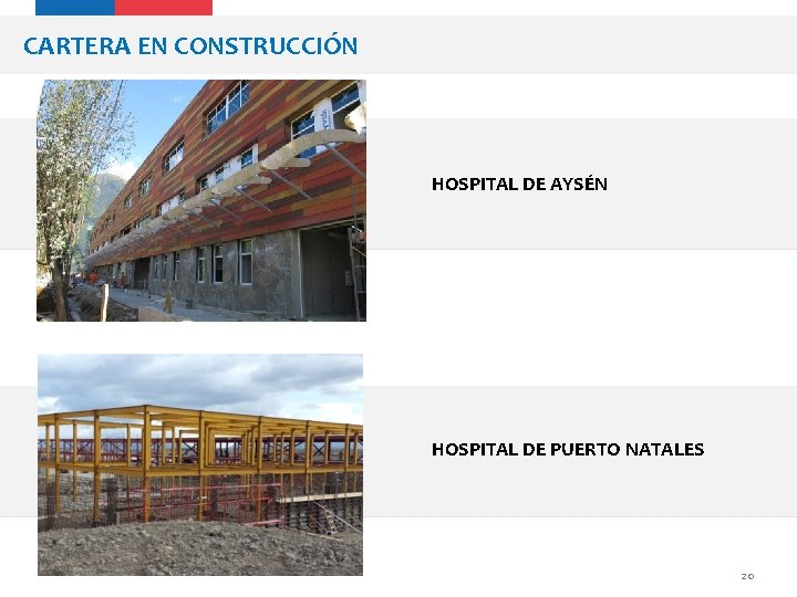CARTERA EN CONSTRUCCIÓN HOSPITAL DE AYSÉN HOSPITAL DE PUERTO NATALES 20 