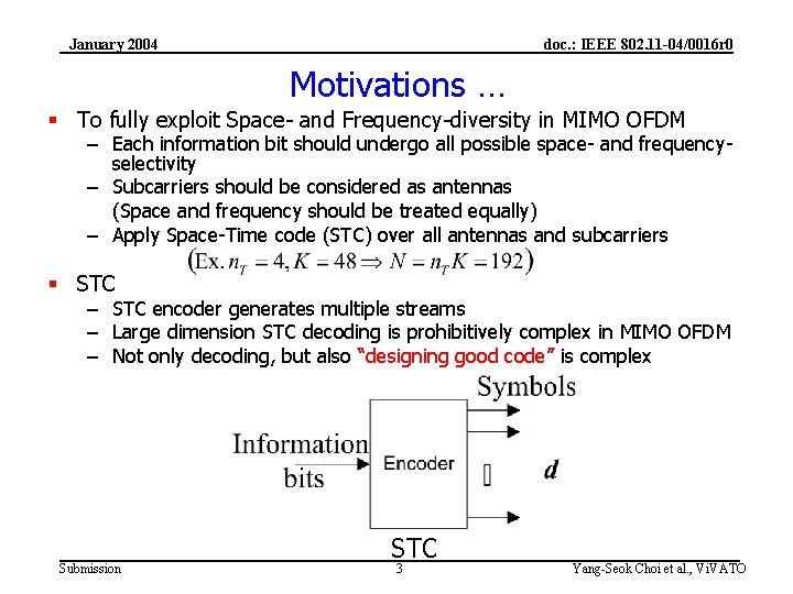 January 2004 doc. : IEEE 802. 11 -04/0016 r 0 Motivations … § To