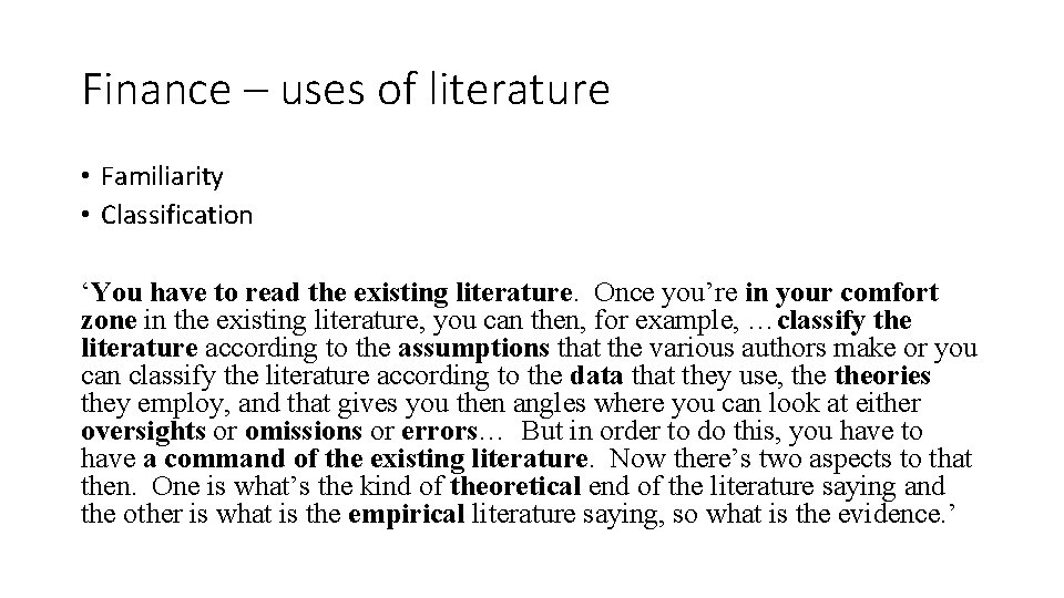 The uses of literature in three academic disciplines