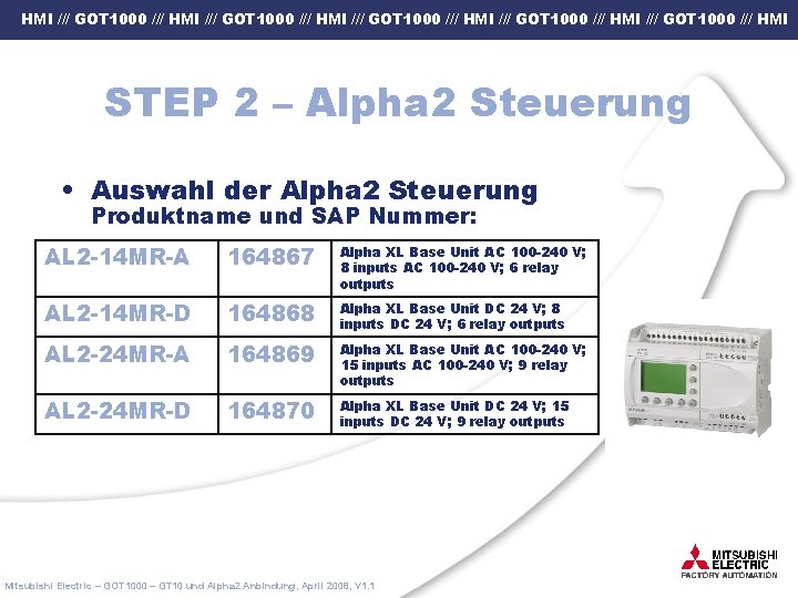 HMI /// GOT 1000 /// HMI /// GOT 1000 /// HMI STEP 2 –