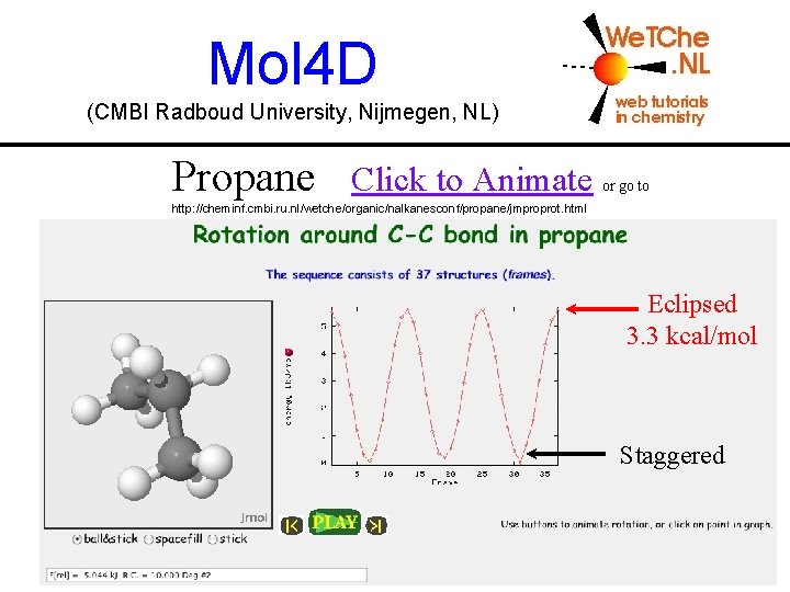 Mol 4 D (CMBI Radboud University, Nijmegen, NL) Propane Click to Animate or go