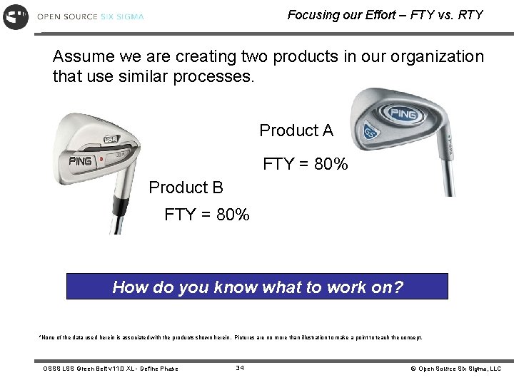 Focusing our Effort – FTY vs. RTY Assume we are creating two products in