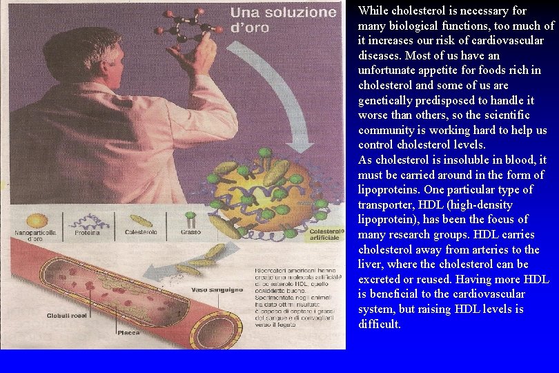 While cholesterol is necessary for many biological functions, too much of it increases our